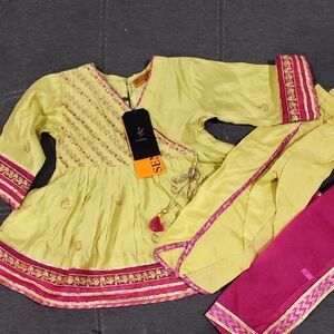 Baby Toddler Girl 3pc Anarkali Kurta Shalwar Kameez Outfit Pakistani 18 Months